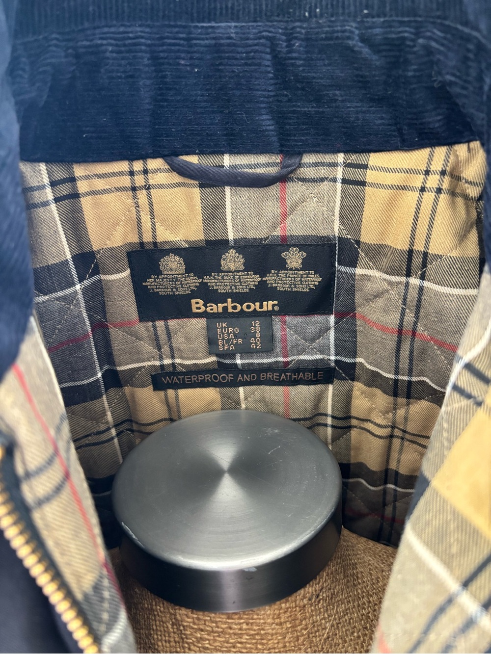 Barbour Navy Women's Lightweight Waterproof Button-Front Jacket - Picture 8 of 10